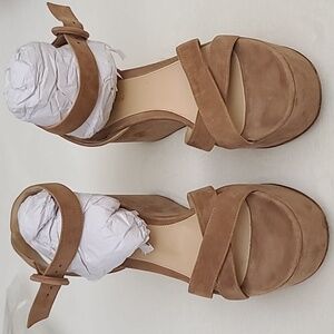 Gianvito Rossi Portofino Suede Platform Wedge Sandals Size 39 (fits 8.5 -9 US)